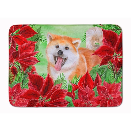 Carolines Treasures Akita Poinsettas Machine Washable Memory Foam Mat CK1351RUG